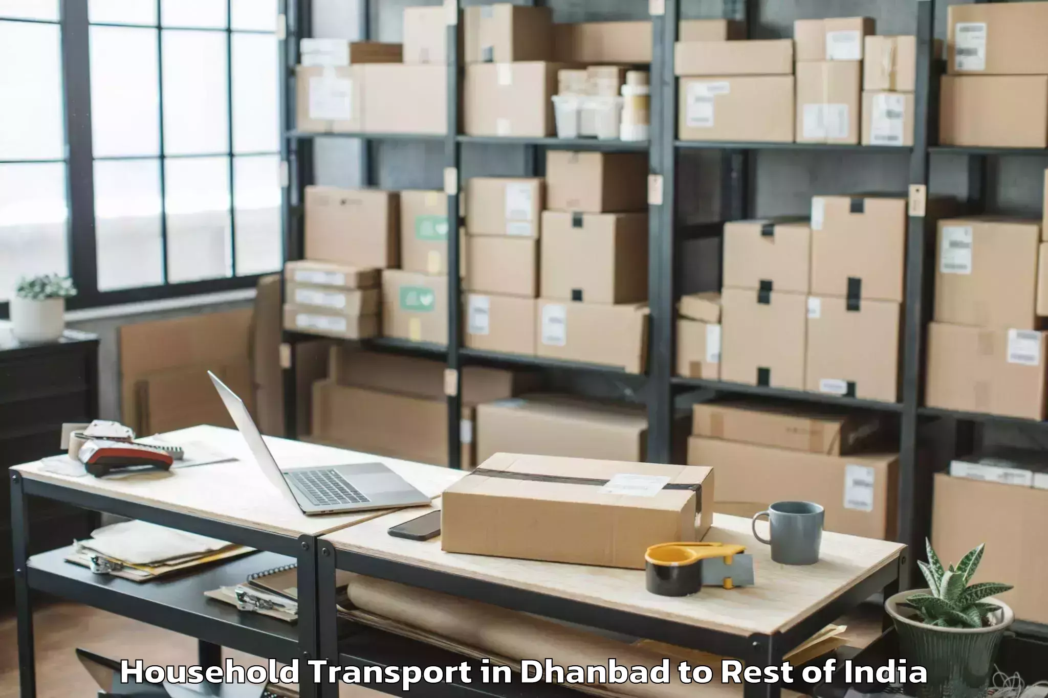 Easy Dhanbad to Sumbal Household Transport Booking